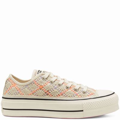 Converse Boho Crochet Platform Chuck Taylor All Star - Naisten Tennarit - Beige/Monivärinen